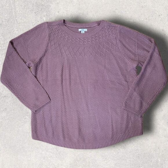 croft & BARROW DUSTY PINK LIGHTWEIGHT CREW NECK SWEATER, SIZE XXL - Picture 1 of 7